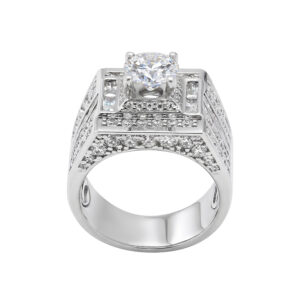 Nhẫn Nam Vàng Trắng 10K Đá Trắng - N3966