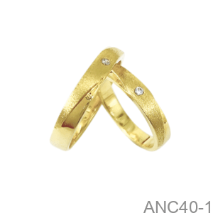 Nhẫn Cưới Vàng Vàng 18K - ANC40-1