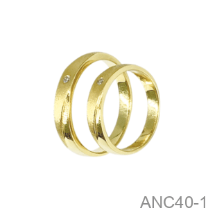 Nhẫn Cưới Vàng Vàng 18K - ANC40-1
