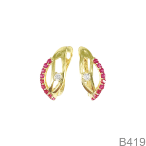 Bông Tai Nữ Vàng Vàng 18K(750) - B419