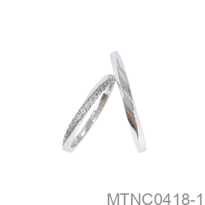 Nhẫn Cưới Vàng Trắng 10K - MTNC0418-1