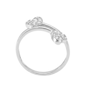 Nhẫn Nữ Trái Tim Vàng Trắng 18K - N1.0040-1