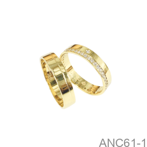 Nhẫn Cưới Vàng Vàng 18K - ANC61-1
