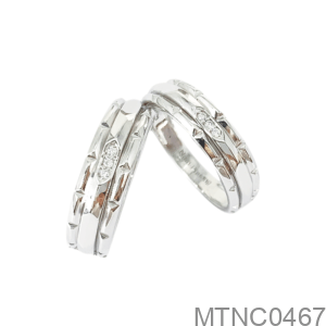 Nhẫn Cưới Vàng Trắng 14K - MTNC0467