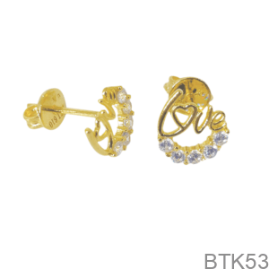 Bông Tai Nữ Vàng Vàng 18K - BTK53