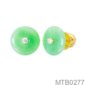 Bông Tai Nữ Cẩm Thạch Vàng Vàng 18K(750) - MTB0277