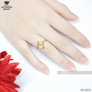 Nhẫn Nữ Cỏ 4 Lá Vàng Vàng 610 - N1.0374