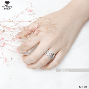 Nhẫn Kiểu Nữ Vàng Trắng 10K(417) - N1004