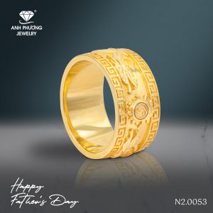 Nhẫn Nam Kiểu Rồng Vàng Vàng 18K - N2.0053-1