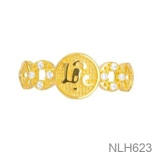 Nhẫn Nữ Chữ Lộc Vàng Vàng 18K - NLH623