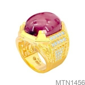 Nhẫn Nam Vàng Vàng 18K Đính Đá Ruby - MTN1456