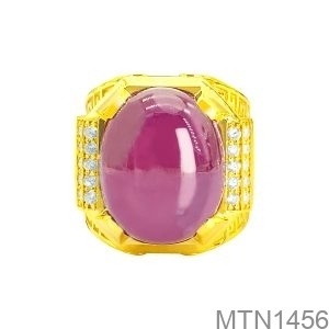 Nhẫn Nam Vàng Vàng 18K Đính Đá Ruby - MTN1456