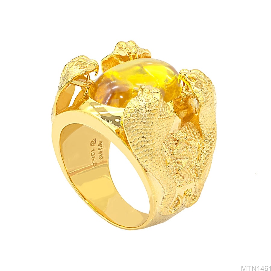 Nhẫn Nam Vàng Vàng 18K Đính Đá Vàng - MTN1461