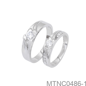 Nhẫn Cưới Vàng Trắng 18K(750) - MTNC0486-1