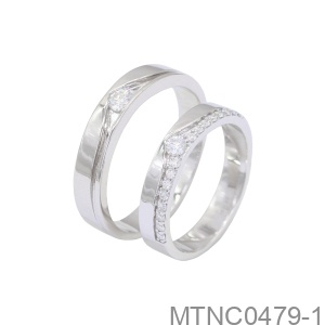 Nhẫn Cưới Vàng Trắng 18K(750) - MTNC0479-1