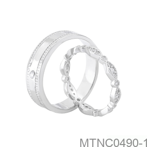 Nhẫn Cưới Vàng Trắng 18K(750) - MTNC0490-1