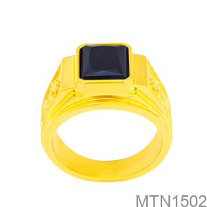 Nhẫn Nam Vàng Vàng 18K Đính Đá Đen - MTN1502