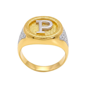 Nhẫn Nam Chữ P Vàng Vàng 18K - N2.0109