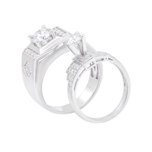 Nhẫn Cưới Moissanite Vàng Trắng 10K - MTNC0529