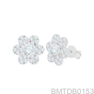 Bông Tai Nữ Vàng Trắng 18K - BMTDB0153