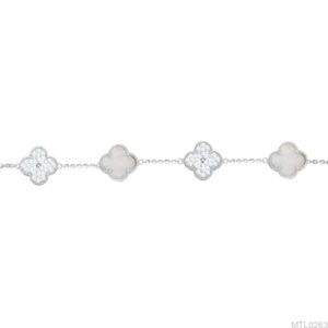 Lắc Tay Nữ Phúc Diệp Kim Hoa Vàng Trắng 10K - MTL0263
