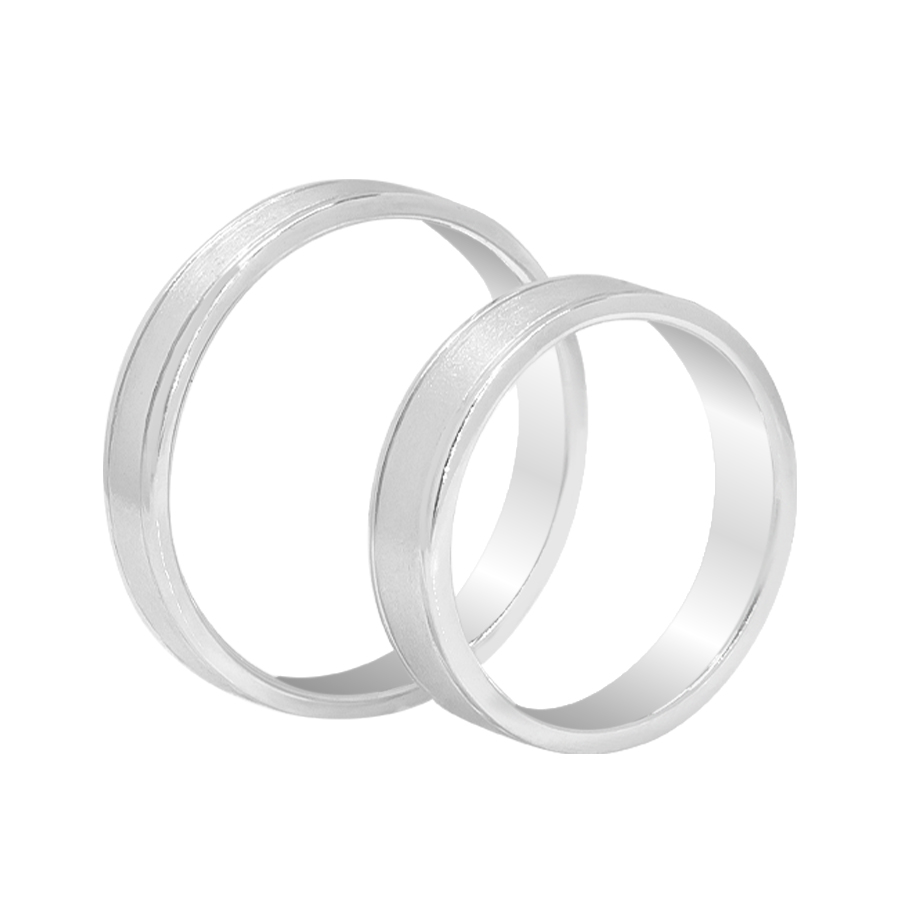 Nhẫn Cưới Vàng Trắng 18K - MTNC0393-2