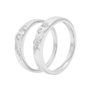 Nhẫn Cưới Vàng Trắng 10K - NC0060-1