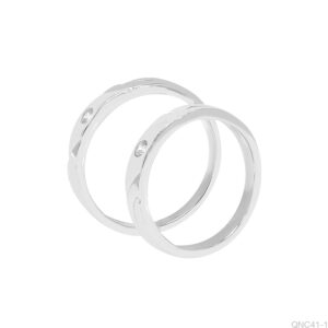 Nhẫn Cưới Vàng Trắng 610 - QNC41-1