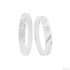 Nhẫn Cưới Vàng Trắng 610 - QNC41-1