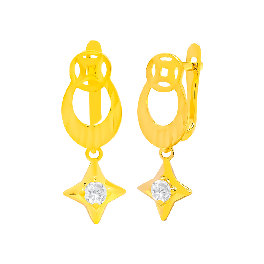 Bông Tai Nữ Vàng Vàng 610 - BTK283