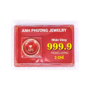 Nhẫn Trơn Ép Vỉ APJ Vàng 24K 2 Chỉ - EV02