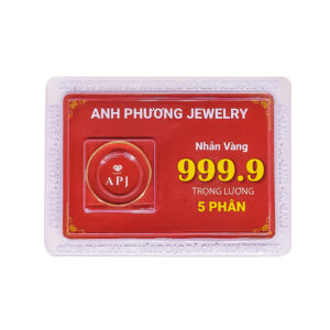 Nhẫn Trơn Ép Vỉ APJ Vàng 24K 5 Phân - EV005
