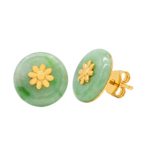 Bông Tai Nữ Cẩm Thạch Vàng Vàng 18K - MTB0367