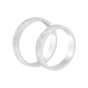 Nhẫn Cưới Vàng Trắng Ý - MTNC0543