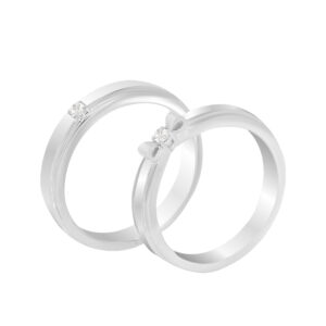 Nhẫn Cưới Kim Cương CVD Vàng Trắng 10K - MTNC0555