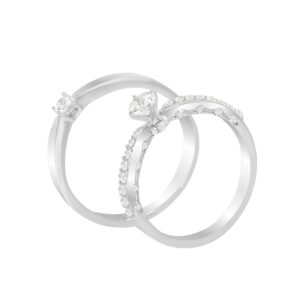 Nhẫn Cưới Kim Cương CVD Vàng Trắng 10K - MTNC0556