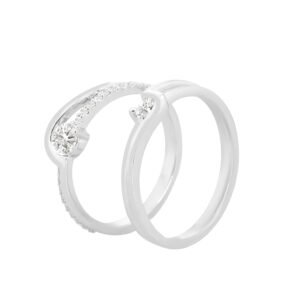 Nhẫn Cưới Vàng Trắng 10K - MTNC0558
