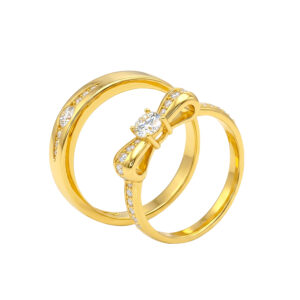 Nhẫn Cưới Kim Cương CVD Vàng Vàng 18K - MTNC0559