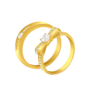 Nhẫn Cưới Kim Cương CVD Vàng Vàng 18K - MTNC0559