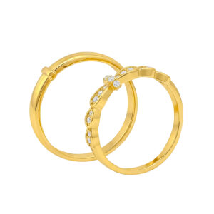 Nhẫn Cưới Kim Cương CVD Vàng Vàng 18K - MTNC0560