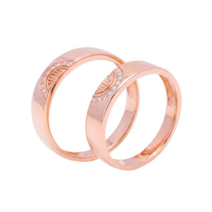 Nhẫn Cưới Kim Cương CVD Vàng Hồng 18K - MTNC0561