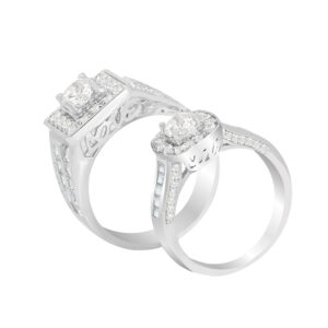 Nhẫn Cưới Kim Cương CVD Vàng Trắng 10K - MTNC0546