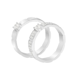 Nhẫn Cưới Kim Cương CVD Vàng Trắng 10K - MTNC0548