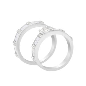 Nhẫn Cưới Kim Cương CVD Vàng Trắng 10K - MTNC0549