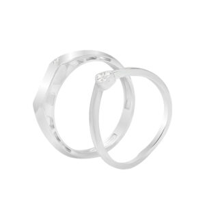 Nhẫn Cưới Vàng Trắng Ý - MTNC0563