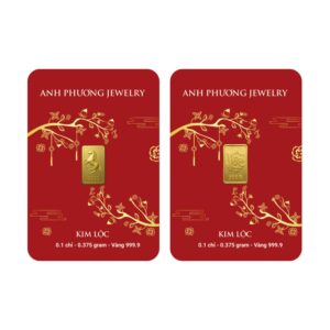 Vàng Kim Lộc Bộ 2 Vàng 0.1 Chỉ Mẫu Mã Đáo Thành Công Và Mẫu Chữ Lộc - KL0102