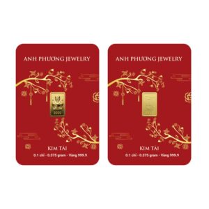 Vàng Kim Tài Bộ 2 Vàng 0.1 Chỉ Mẫu Thần Tài Đến Và Mẫu Chữ Tài - KT0102