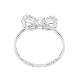 Nhẫn Nữ Hình Nơ Vàng Trắng 10K - N1.0073