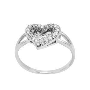 Nhẫn Nữ Trái Tim Vàng Trắng 10K - PDH57